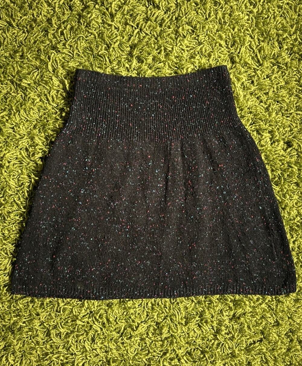 Vintage 90s Esprit Knit Sweater Skirt | Speckled High Waist Mini | S